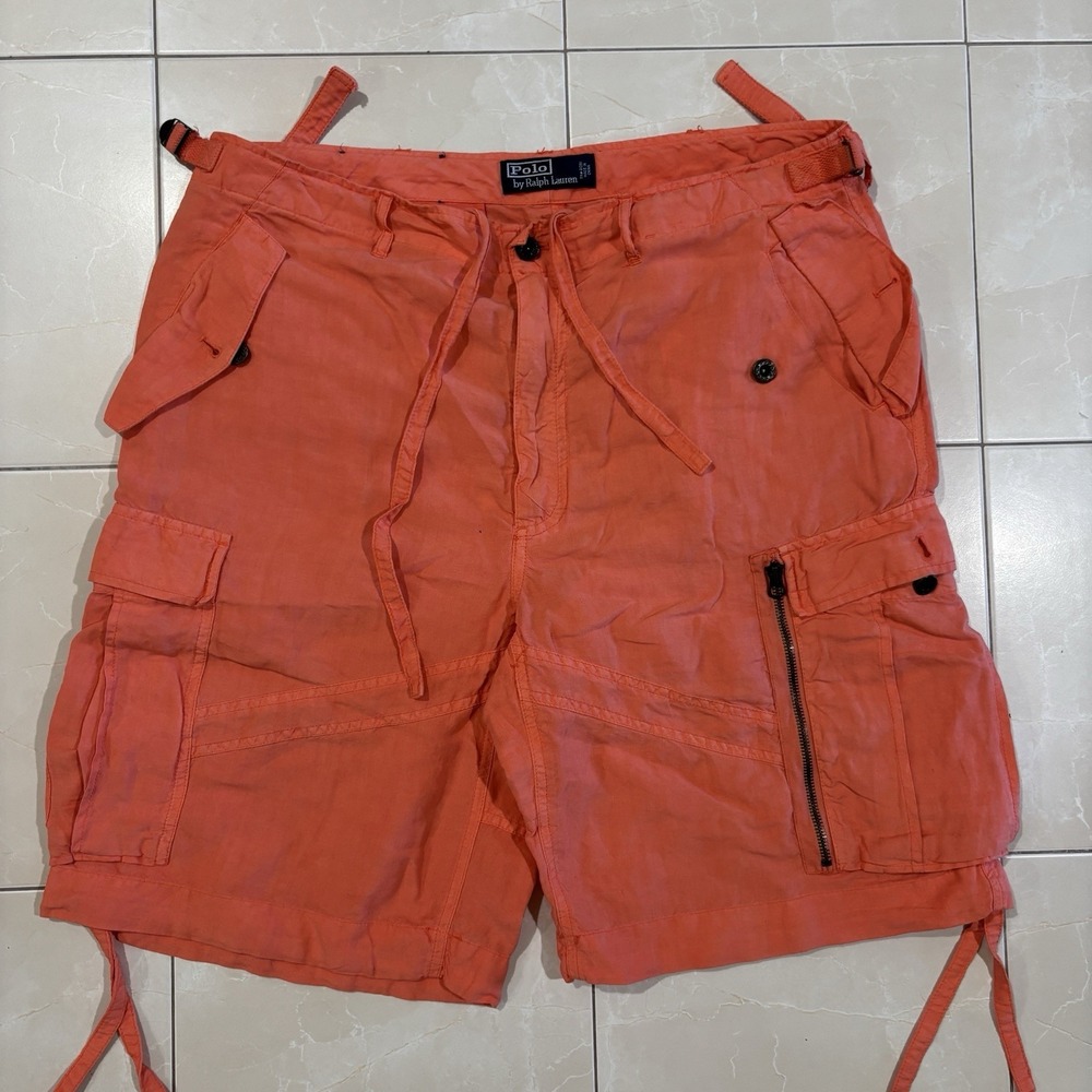 Vintage Polo Ralph Lauren Paratrooper Cargo Shorts Men's 36 Pockets Zip Y2K 10"